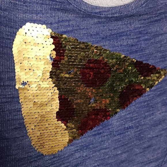 Cat & Jack Blue Knit Reversible Sequins Dress Small - Picture 4 of 8